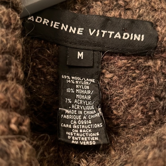 Adrienne Vittadini Split Turtle Neck Cable Sweater in Brown, U.S. M - Picture 5 of 5